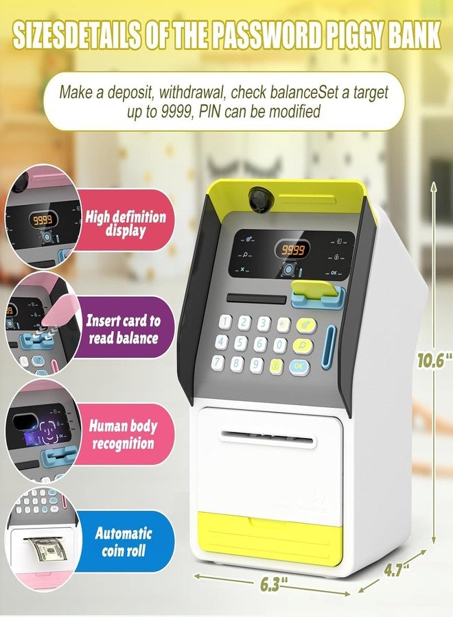 MALLEXO Stylish & Trendy ATM Piggy Bank for Kids 3+ |Face Recognition Money Bank Toy with Light | Sound Card Slot Gullak Password Lock Coin Saving Box for Boys and Girls Birthday Gifts for Children - Image 3